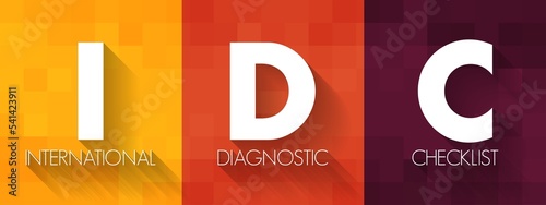 IDC - International Diagnostic Checklist acronym, business concept background photo