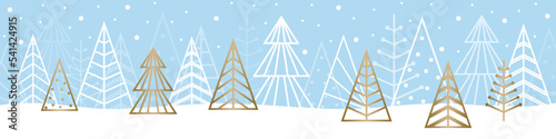 Christmas trees - banner. Vector