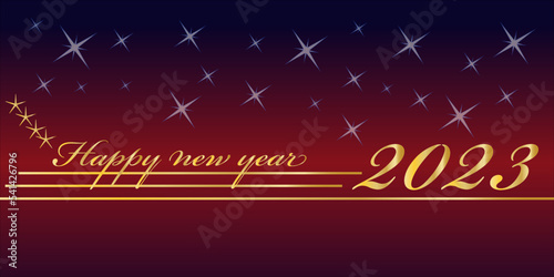 Happy new year 2023 ilustration vector with snow flakes photo