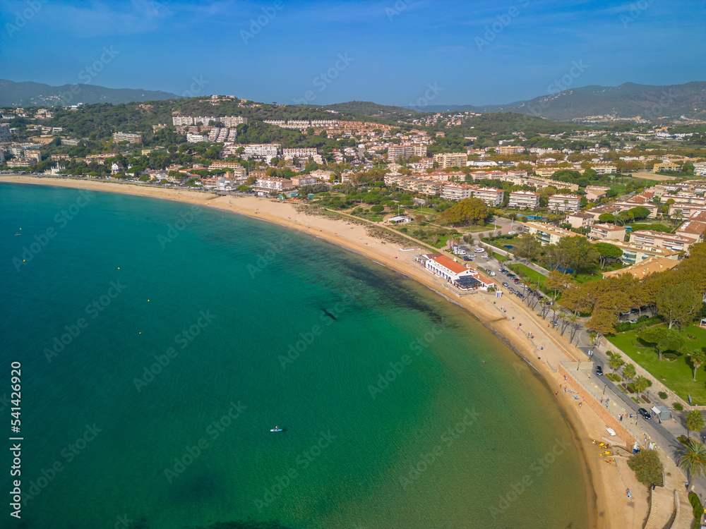 S'Agaró Playa de Aro, Sant Pol aerial images summer beach European tourism