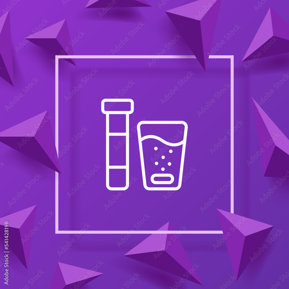Effervescent tablet line icon. Fizzy, glass of water, drink, vitamins, BAA, soluble pills, prescription, treatment, immunity, chlorophyll. Healthcare concept. Vector line icon for Business Effervescent tablet line icon. Fizzy, glass of water, drink, vitamins, BAA, soluble pills, prescription, treatment, immunity, chlorophyll. Healthcare concept. Vector line icon for Business