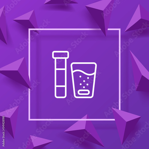 Effervescent tablet line icon. Fizzy, glass of water, drink, vitamins, BAA, soluble pills, prescription, treatment, immunity, chlorophyll. Healthcare concept. Vector line icon for Business