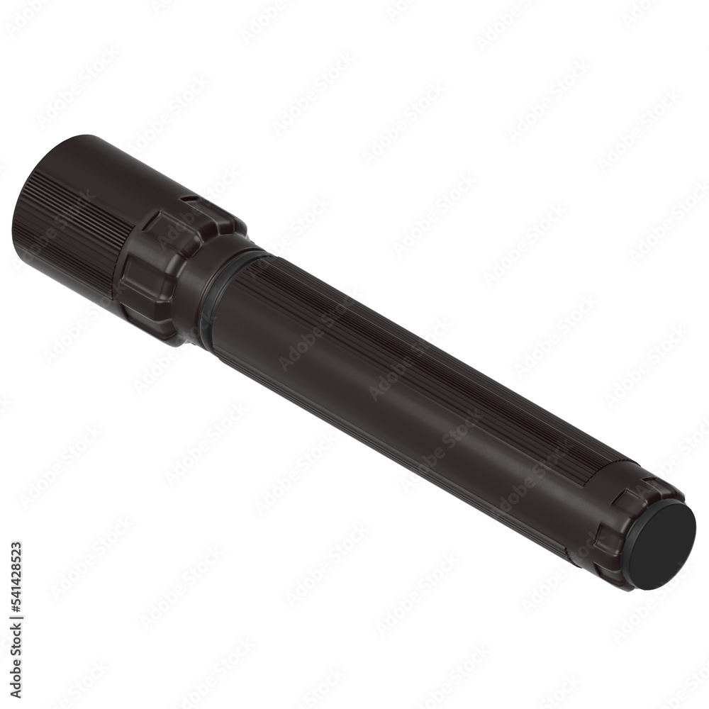 3d rendering illustration of a LED flashlight 3d rendering illustration of a LED flashlight