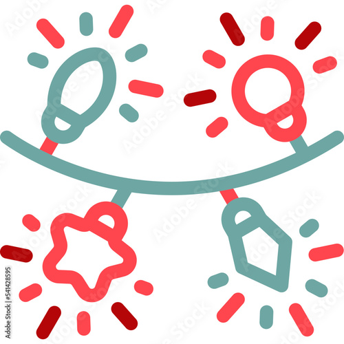 light bulbs decoration lineal color illustration