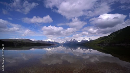 Lockdown Reflection Of Clouds Lake Sherburne At Glacier National Park photo