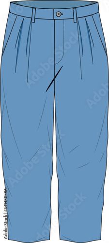 WIDE CORD CROPPED WIDE LEG PANTS FOR UNISEX WEAR VECTOR ILLUSTRATION