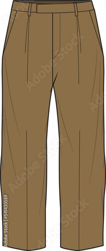 WIDE CORD CROPPED WIDE LEG PANTS FOR UNISEX WEAR VECTOR ILLUSTRATION