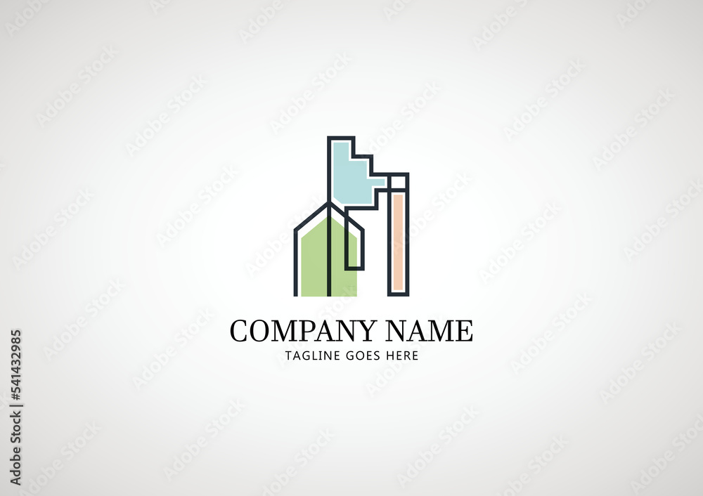 Real Estate Business Logo Template, Building, Property Development, and Construction Logo Vector Design.