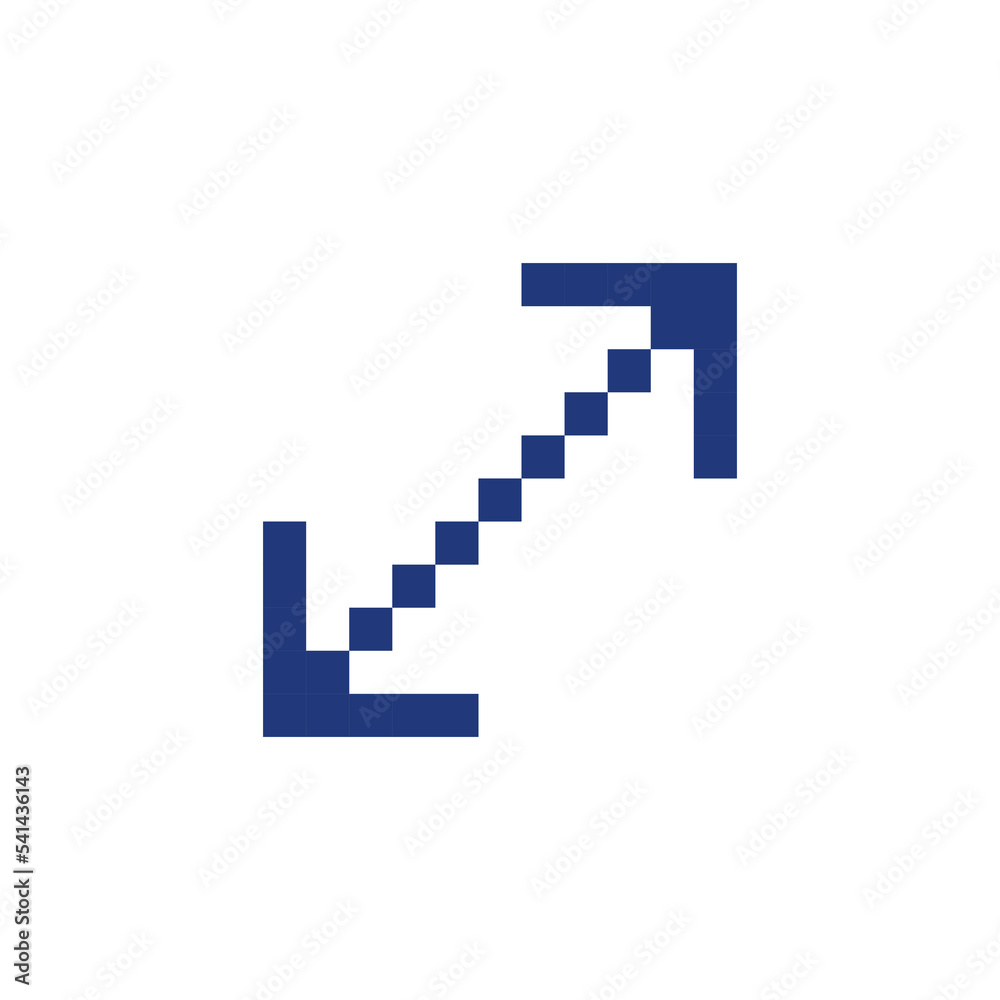 Enlarge pixelated RGB color ui icon. Scaling player window. Touch screen. Simplistic filled 8bit graphic element. Retro style design for arcade, video game art. Editable vector isolated image