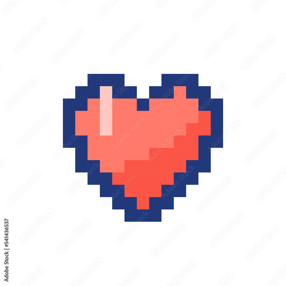 Heart pixelated RGB color ui icon. Like button. Expressing love. Sharing reaction. Simplistic filled 8bit graphic element. Retro style design for arcade, video game art. Editable vector isolated image Heart pixelated RGB color ui icon. Like button. Expressing love. Sharing reaction. Simplistic filled 8bit graphic element. Retro style design for arcade, video game art. Editable vector isolated image