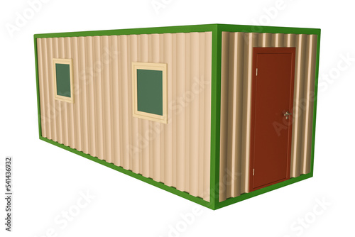 3d illustration of a building change house on a white background