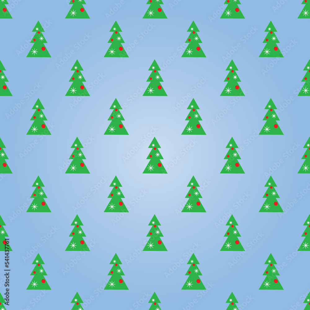 new year, christmas tree vector seamlees pattern for greting card, wrapping paper, textil