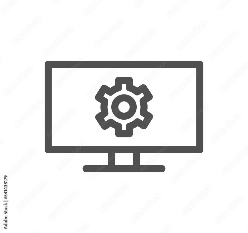 Engineering and gear icon outline and linear vector.
Engineering and gear icon outline and linear vector.