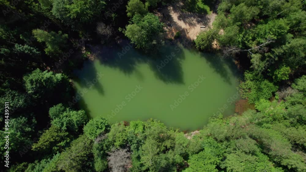 small lake in the green mountain forest (aerial) small lake in the green mountain forest (aerial)