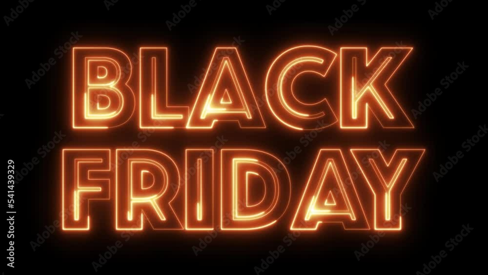 Vidéo Stock Black Friday orange neon sign Adobe Stock