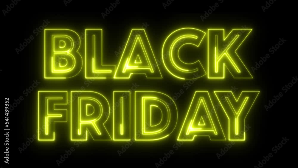 Black Friday yellow neon sign Stock Video Adobe Stock
