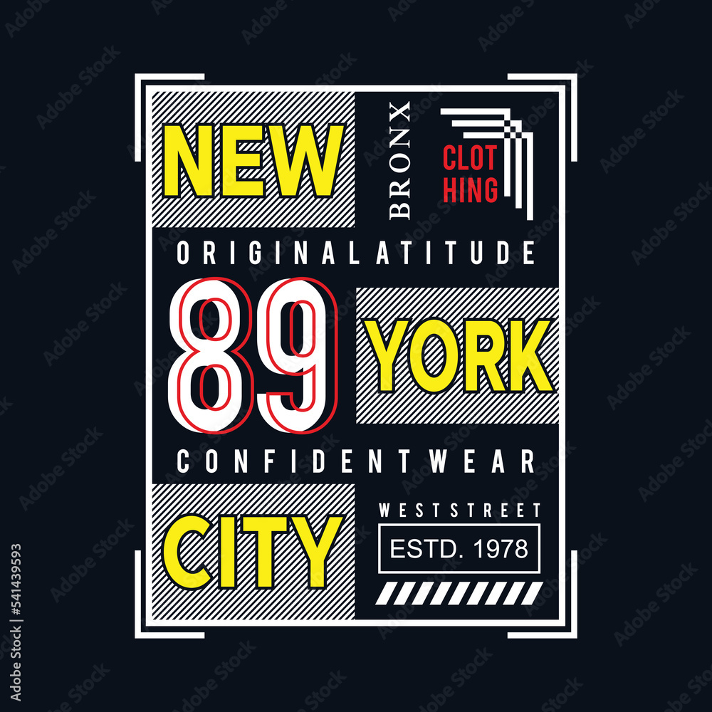 New york city typography vector t shirt design illustration premium vector