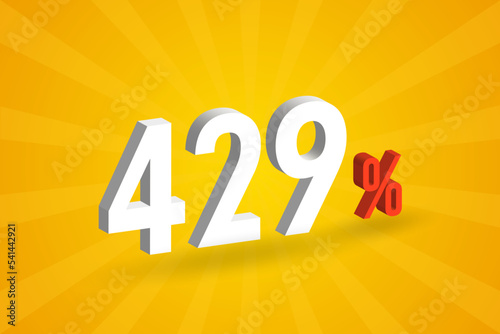 429% discount 3D text for sells and promotion.