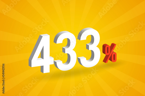 433% discount 3D text for sells and promotion.