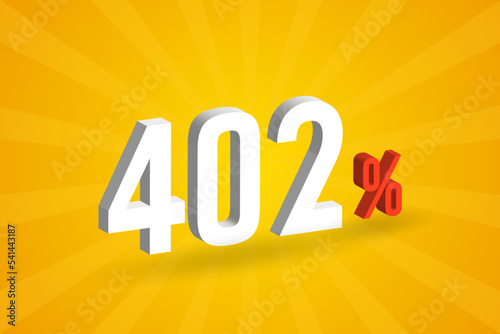402% discount 3D text for sells and promotion.