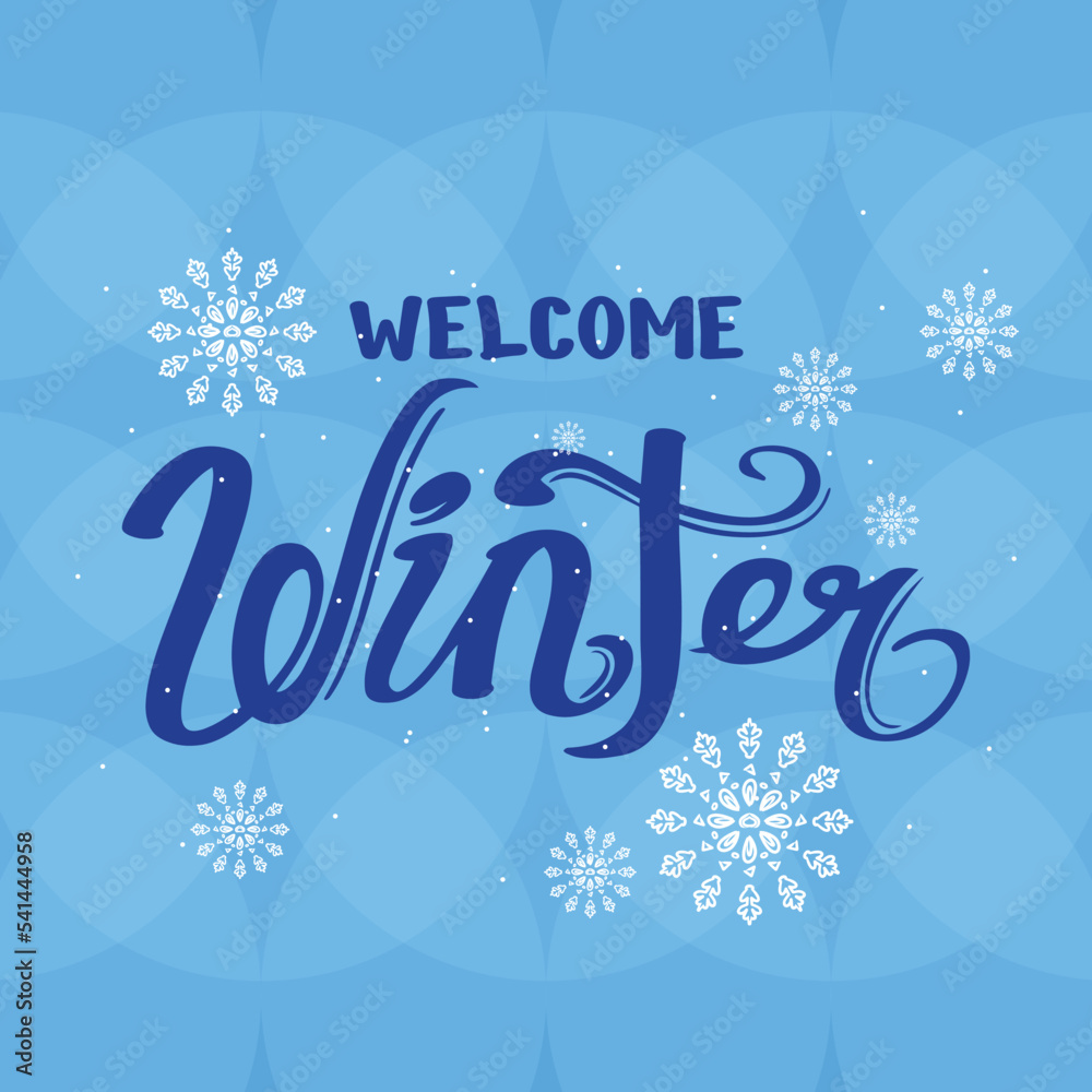 happy winter vintage text lettering script