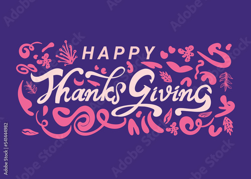 text vector font handmade script shape with thanksgiving greeting