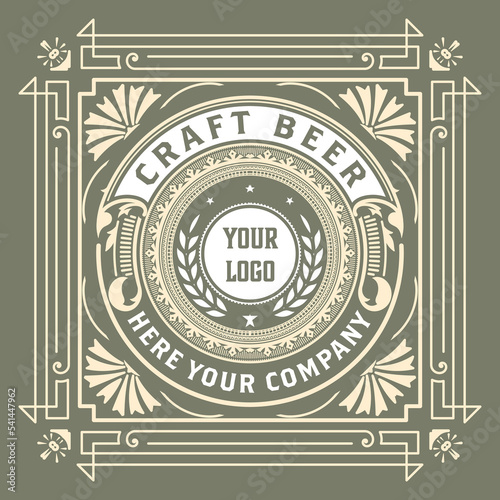 Beer label with old frames