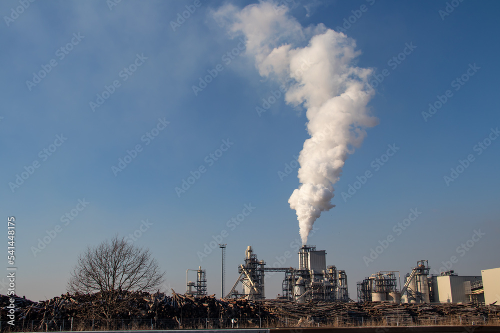 City pollution mixed with morning fog, industrial chimneys around Belgrade, one of the most polluted cityscapes in Europe City pollution mixed with morning fog, industrial chimneys around Belgrade, one of the most polluted cityscapes in Europe