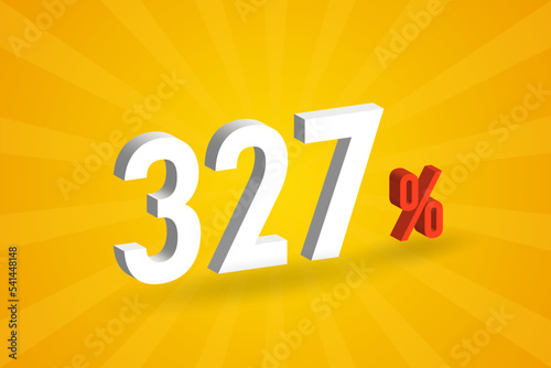 327% discount 3D text for sells and promotion.