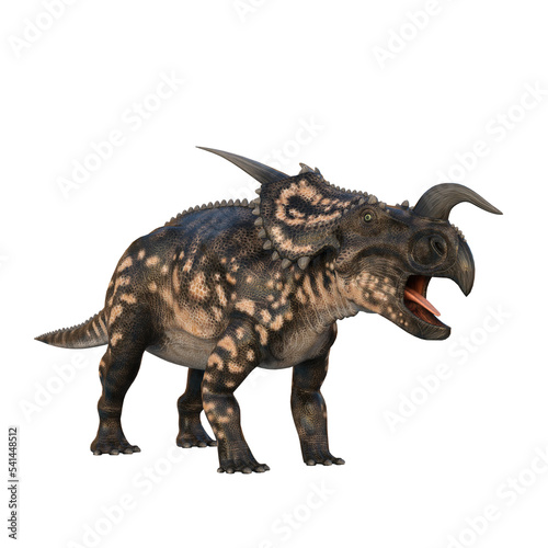 Einosaurus Dinosaur. 3D illustration isolated on transparent background.