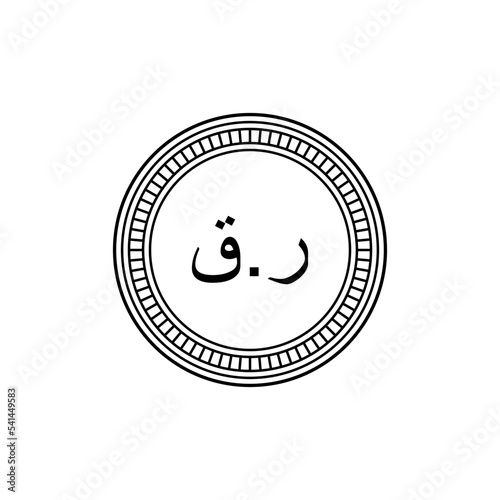 Qatar Currency Icon Symbol, Qatari Riyal Arabic Version, QAR Sign. Vector Illustration