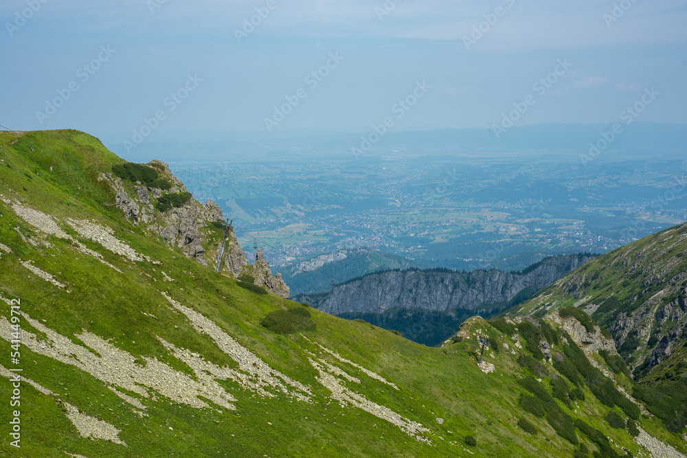 Beautiful view of the Tatra Mountains landscape. View of the mountains from the top. High mountain landscape. Beautiful view of the Tatra Mountains landscape. View of the mountains from the top. High mountain landscape.