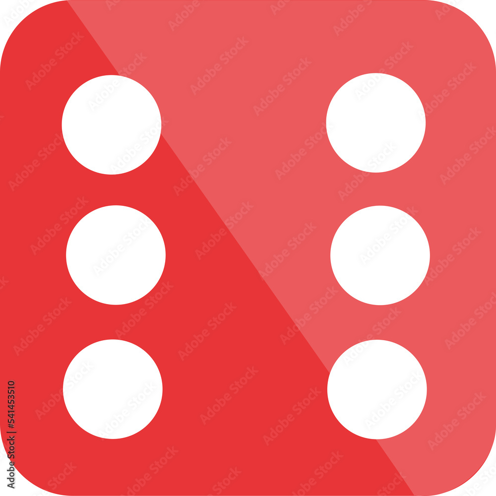 Red Die, dice cartoon icon. Traditional die with dot face of cube marked with a number of dots or pips PNG Red Die, dice cartoon icon. Traditional die with dot face of cube marked with a number of dots or pips PNG
