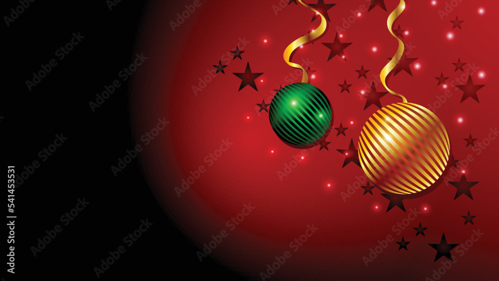 Fototapeta premium Christmas background with shiny bulbs