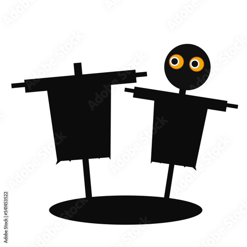 Halloween scarecrow cartoon icon two type set. Funny ghost icon. Simple illustration of funny ghost vector icon for web
