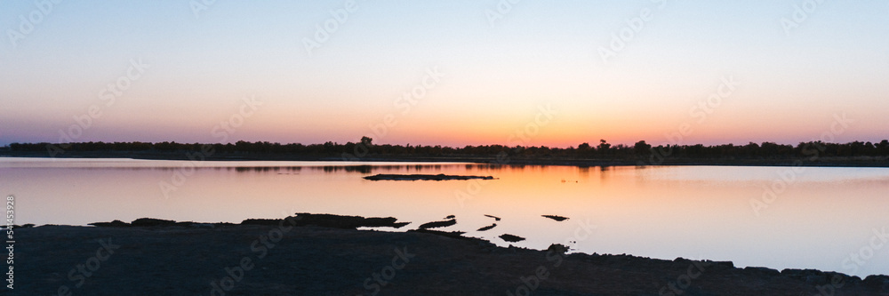 sunset over the river