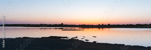 sunset over the river