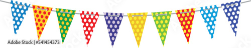 Holiday decoration. Party paper garland. Colorful bunting