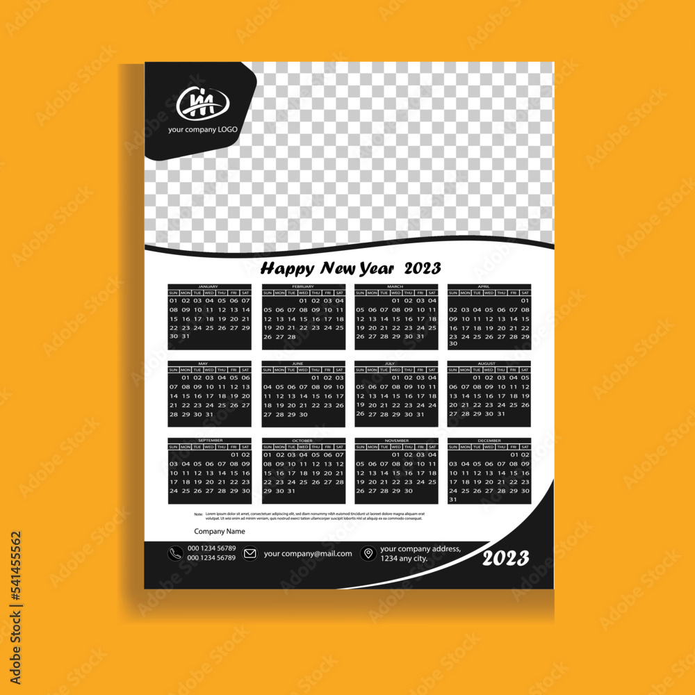 Calendar 2022 2023 - vector illustration. Week starts on Sunday