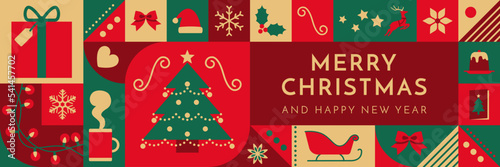 Merry Christmas and Happy New Year banner
