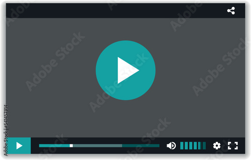 Obraz na plátně Media player window. Video screen interface mockup