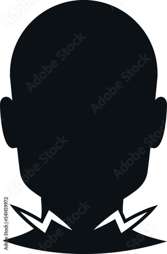 Neck pain black icon. Muscle ache syndrom