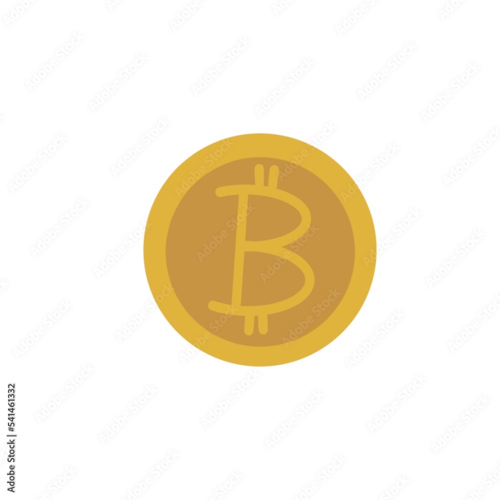 Bitcoin coin drawn in a cartoon style Bitcoin coin drawn in a cartoon style
