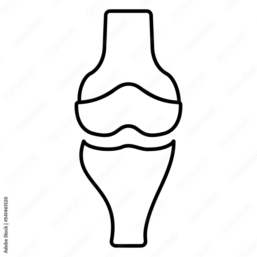 Knee Bone Joint with femur Concept vector outline icon Design, Organ