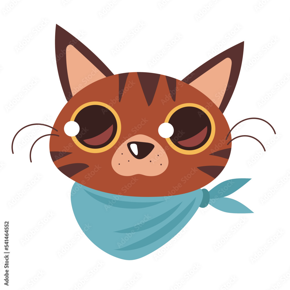 head cat with kerchief head cat with kerchief