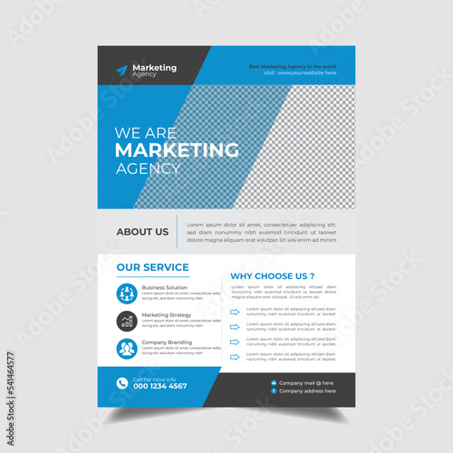 Business Flyer Corporate Flyer Template Geometric shape Flyer Design blue