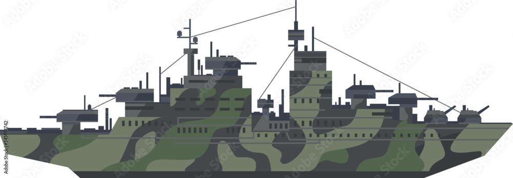 Navy force vehicle. Battleship icon. Military boat