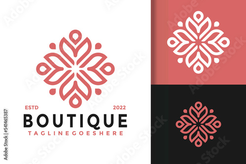 M Letter Boutique Ornament Logo Design, brand identity logos vector, modern logo, Logo Designs Vector Illustration Template