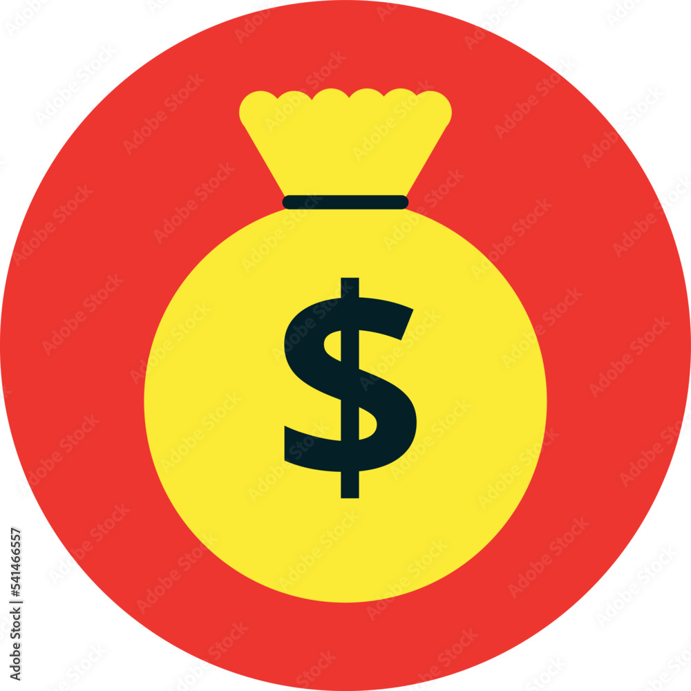 Moneybag icon. Round dollar money cash symbol Moneybag icon. Round dollar money cash symbol