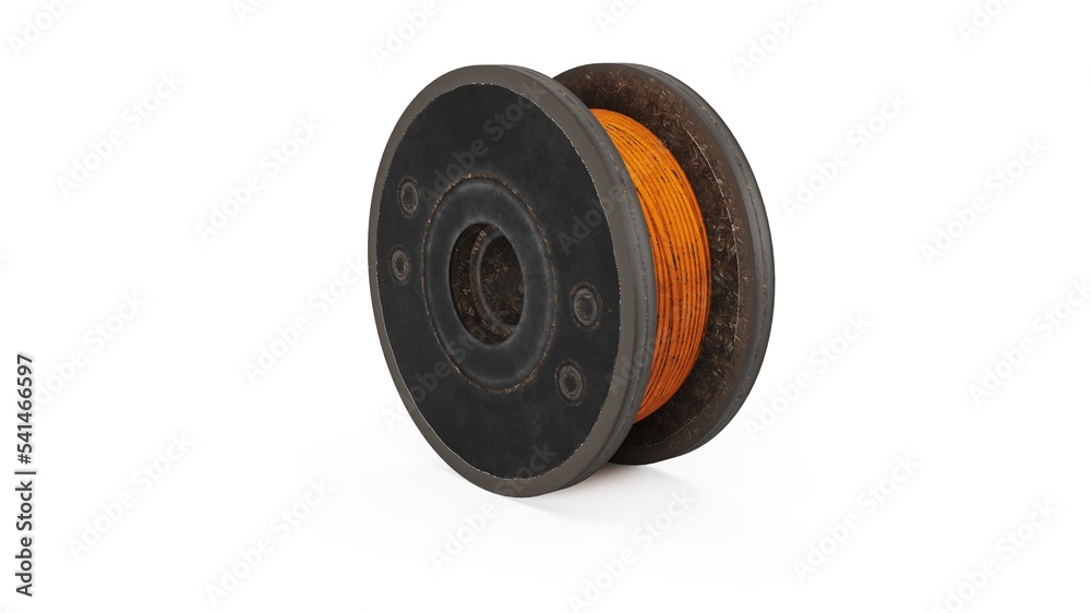 Plastic wire spool construction isolated on a white background Plastic wire spool construction isolated on a white background